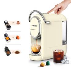 MK-609 3 in 1 Pod Coffee Maker 92 celsius 19Bar Cold and Hot Brew Pod Coffee Machine Single and Double EU plug beige