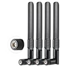 Vecys 4PCS Dubbla Band WiFi Antenn 2.4GHz 5GHz 5.8GHz Antenn RP-SMA Hane Antenn 8dBi 15cm/6in för Trådlös Router Trådlöst LAN-kort USB Adapter