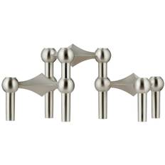 Stoff Nagel Nagel Lysestage 3 Dele Brushed Chrome - Lysestager Børstet Krom - 9134