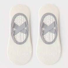 1 par Pilates Halkstrumpor, Pilates Grip Strumpor för kvinnor, Sticky Yoga Toe strumpor med grepp för Pilates, Yoga och löpning, Gym - Vitt (36-39,40-43)