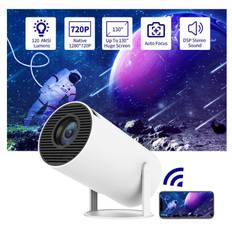 HY300 4K MINI Projektor TV Hemmabio HD Alla typer Pluggar True 1080P WIFI Bärbara projektorer Cinema Android IOS för mobiltelefon witch EU Plug vit