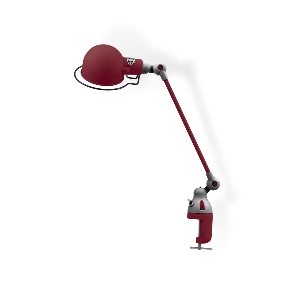 Signal SI312 bordlampe (m/klemme) fra Jieldé - Burgundy / Blank/poleret