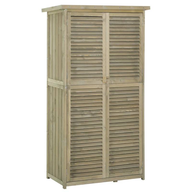 Trädgårdsskåp lamelldörr 87x46.5x160 cm