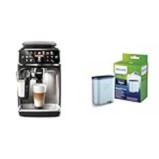 Philips 5400 Series Helautomatisk Espressomaskin - LatteGo Mjölksystem, Krom (EP5447/90) & Philips AquaClean Kalk- och Vattenfilter, Passar Philips Helautomatiska Espressomaskiner, (CA6903/10)