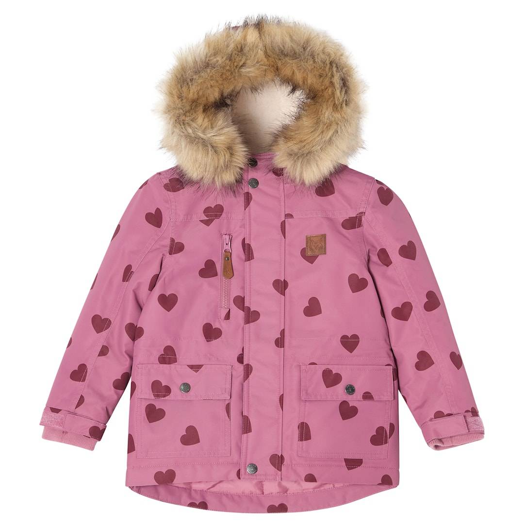 Kuling Val Thorens Parkas Mauve Hearts Mauve Hearts-86 cm Lyserød 86 cm Drenge, Piger