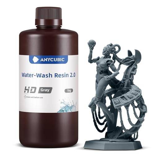 ANYCUBIC HD Wasser Waschbares Resin 2.0, (HD-Grau, 1000g)