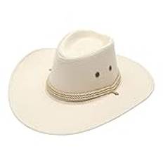 TDEOK revolver cowboy barn västerländsk mode cowboy solhatt brett brätte resa solhatt cowboy kappa svart, Beige, one size