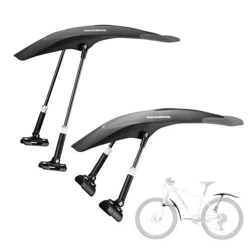 ROCKBROS Cykelstänkskyddsset fram och bak, cykelskyddsplåt justerbara universella flexibla skärskyddsplåtar med fjäderben, 26–29 tums hjul, innovativ montering för MTBs stadscyklar