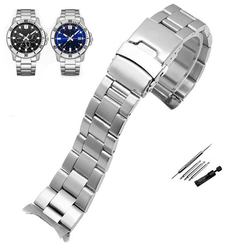 Ersättningsklockarmband för Casio MDV106-1A MDV-107 MTP-VD01 MDV-106 D Armband 22 mm Herrarmband Rostfritt Stål Metallarmband gray
