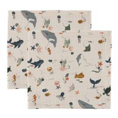Liewood Muslinfiltar - 2-pack - 65x65 cm - Lewis - Sea Creature/ - Liewood - One Size - Muslinfilt