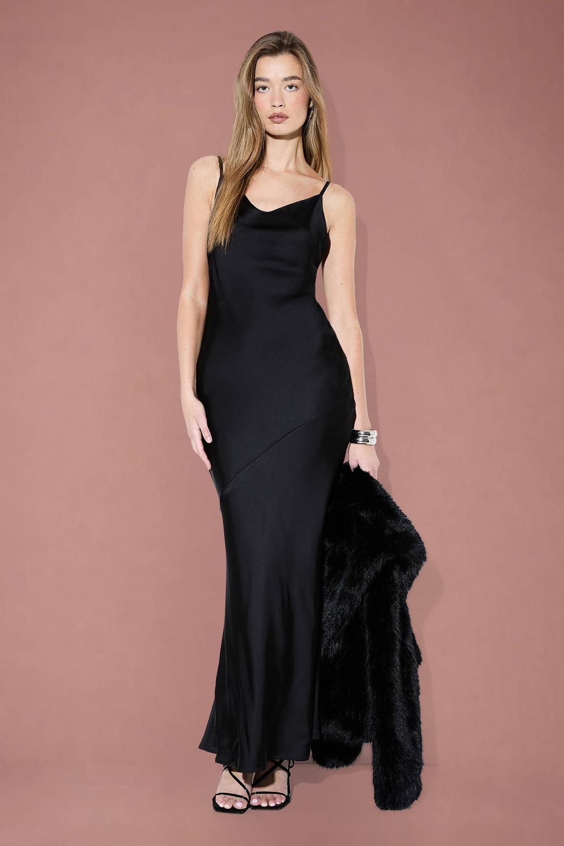 Premium Satin Bow Back Bias Cut Bridesmaid Dress