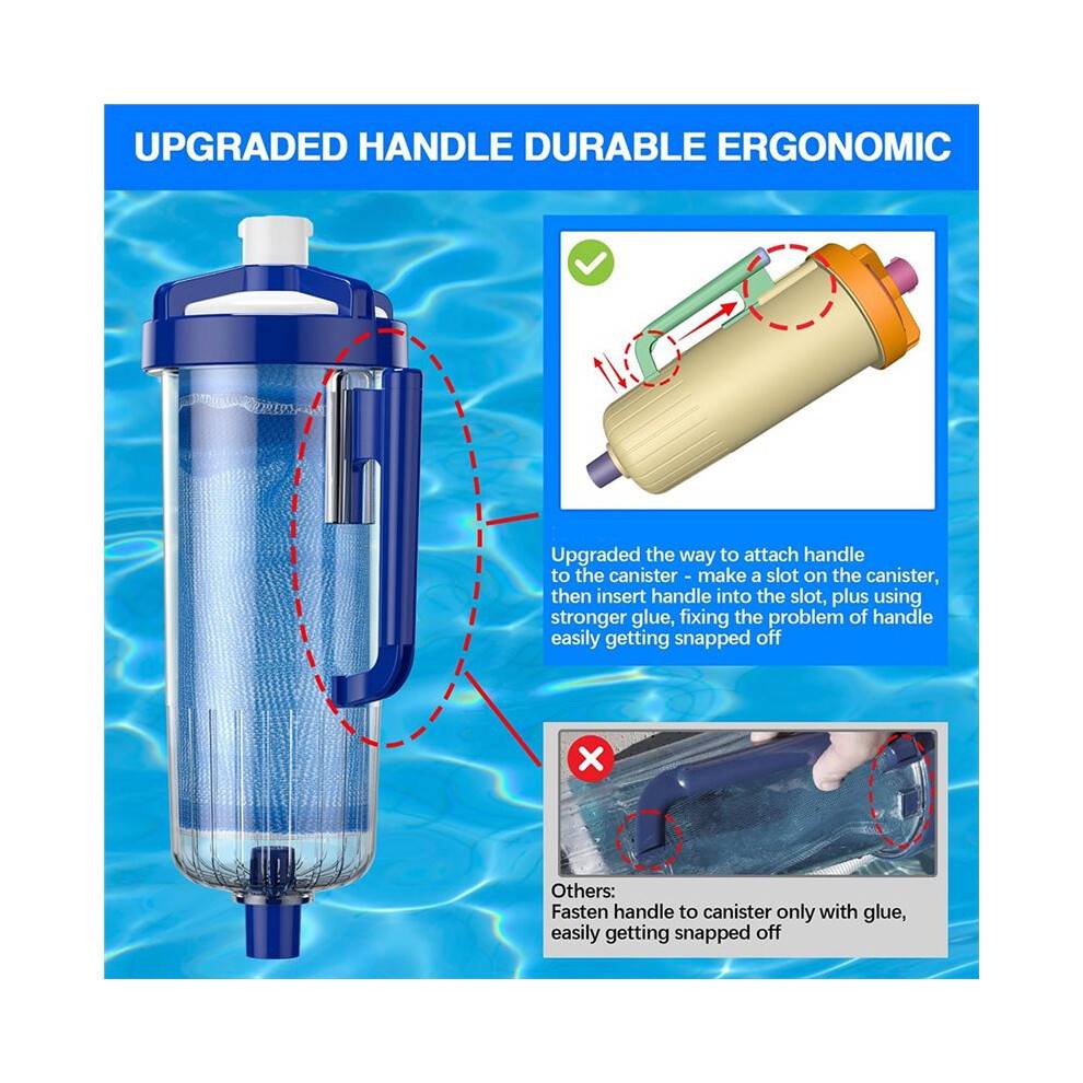 W530 Pool Leaf Canister W/Mesh Bag Large Capacity for Pool Vacuum Cleaner Heavy Duty Open Pool