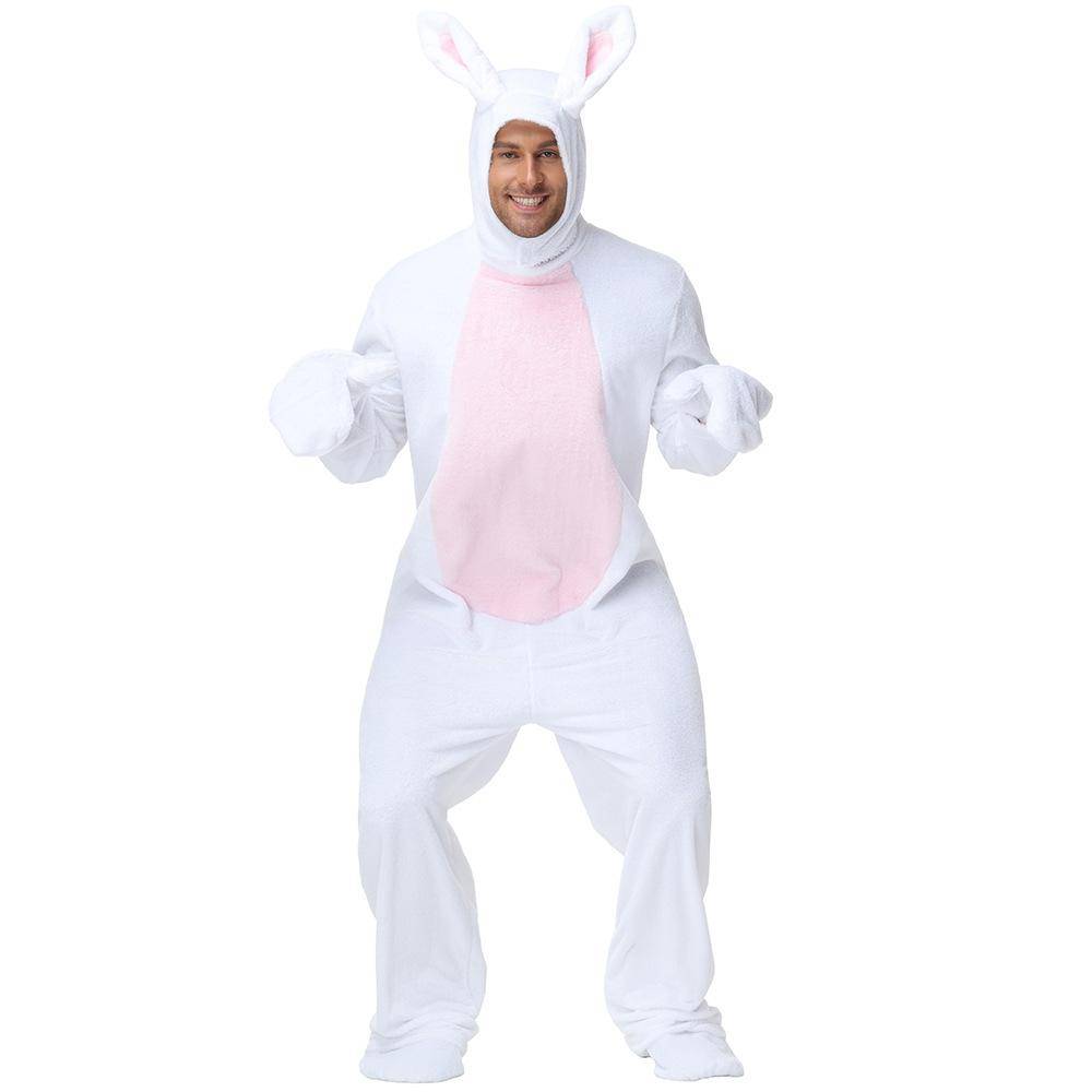 Vuxna Kvinnor Män Sammet Kanin Djur Huva Jumpsuit Halloween Cosplay Kostymer Skola Scen Drama Föreställning Rollspelsdräkter cm