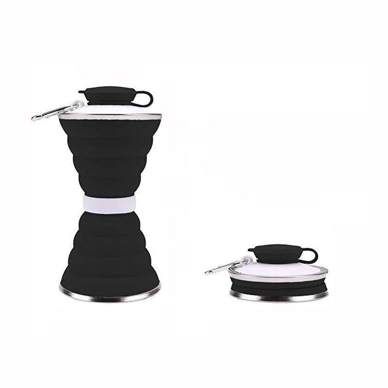 Silicone Folding Cups Travel Sports Water Bottles Outdoor Folding Cups Children's Telescopic Cups Compressed Water Bottles. 500ml