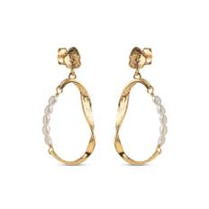 Earring Aloma pearl - Øreringe - Enamel - Guld / Small