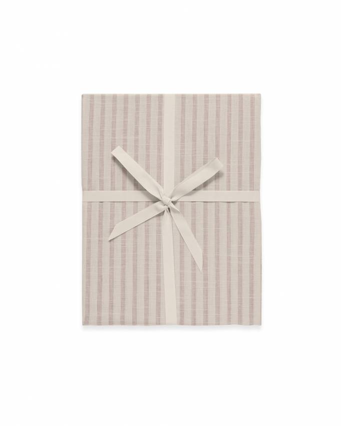 Garbo & Friends Fitted Sheet Junior Muslin Stripe Mauve 60x120 cm