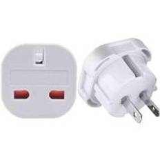 (1pc) Hongkong UK 3 Holes To US 1-15R 2 Pin Plug Socket AC Power Charger Adapter Converter,UK To US Travel Switch Socket,American US Plug 2 Pins Can Be Turned (White)