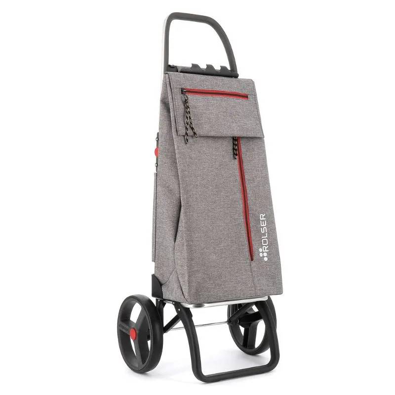 Rolser Indkøbsvogn Wallaby Tweed 2LRGS Store Hjul - Gris/GRÅ