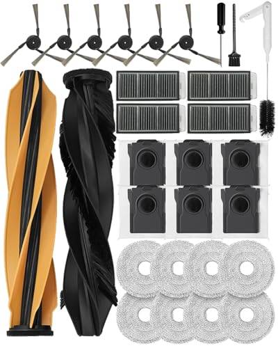 iRobacc L40s L50s Pro Ultra Tillbehör till Dreame X50 Ultra Complete/L40s Pro Ultra/L50s Pro Ultra/L50 Pro Ultra/L50 Ultra/X50 Master/Mova V50 Ultra Complete 29 Stycken Huvudborstar Dammpåsar Filte