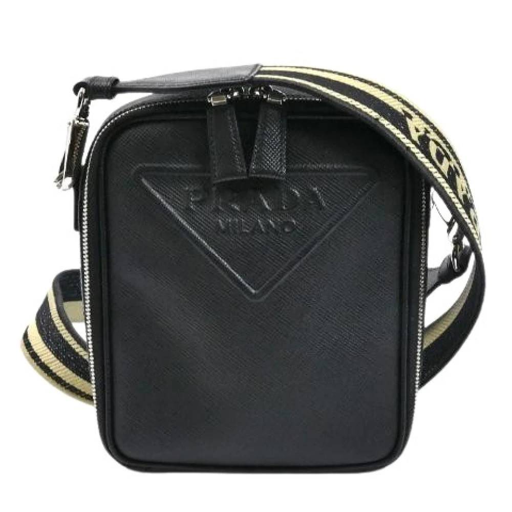 Prada Vintage Pre-owned Leather Skuldertaske - Vintage - Herre - Sort - ONE SIZE - Uld