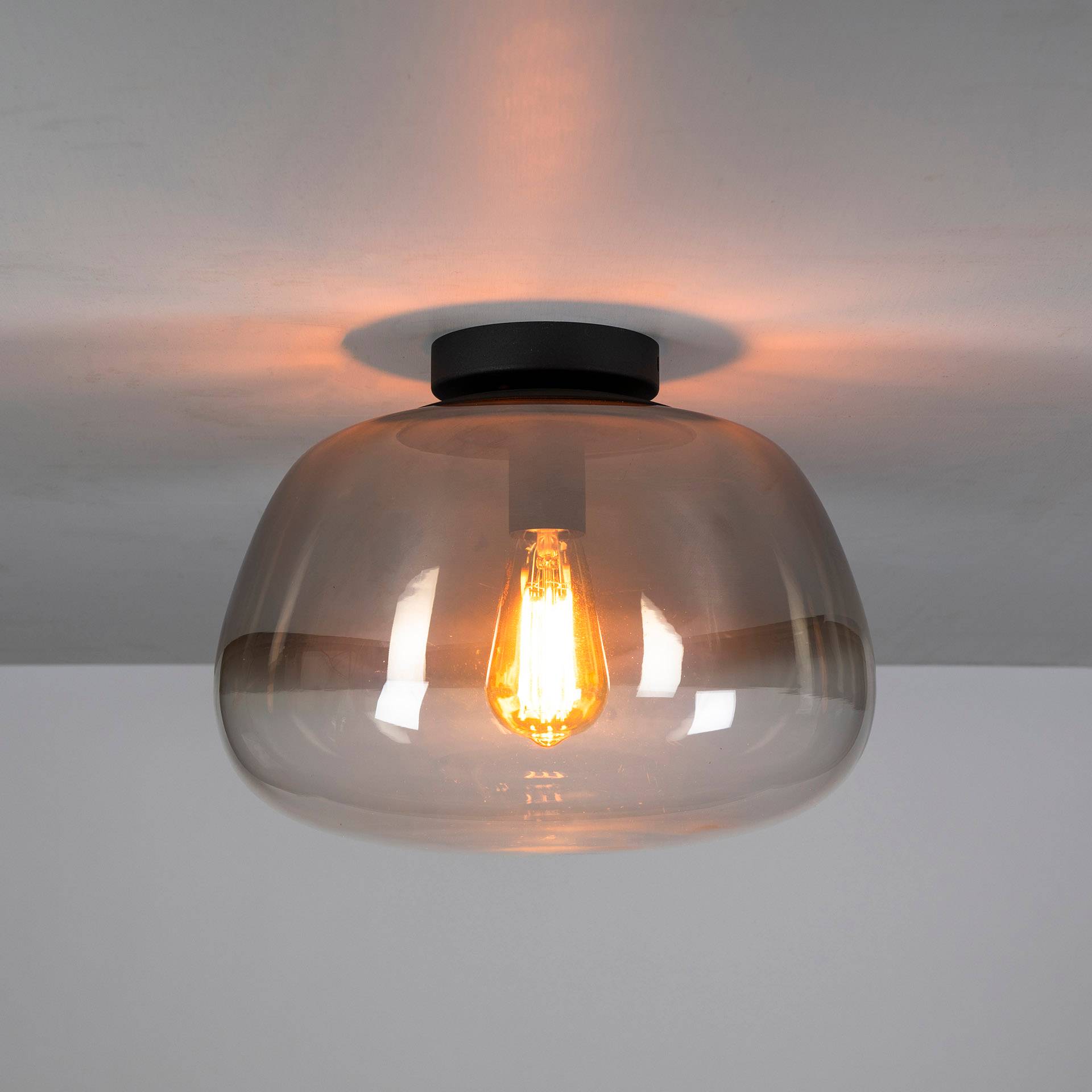 Regor - Plafond i røgfarvet glas Levering med pære(r)