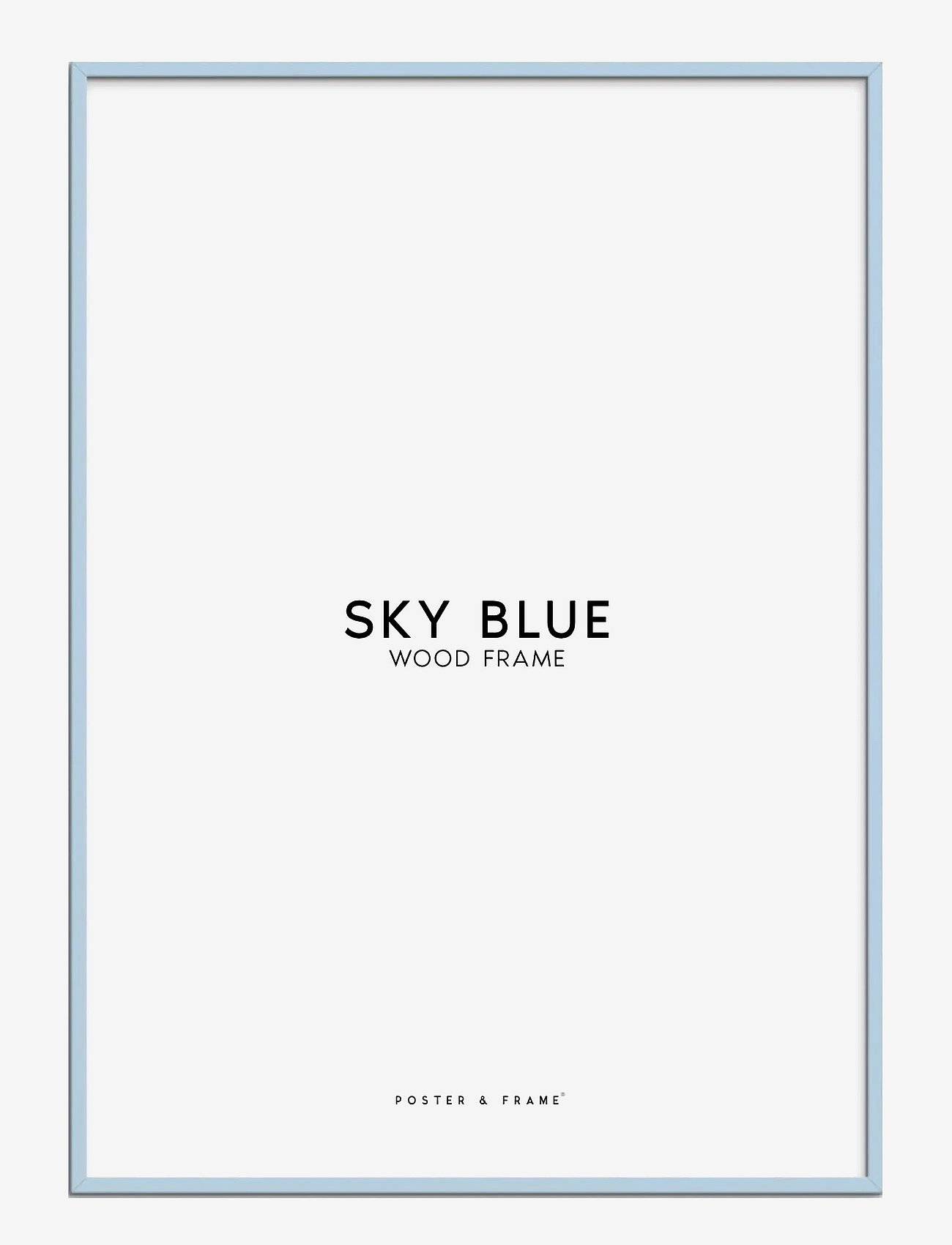 Poster & Frame Sky Blue Wood Frame - Blue - A3