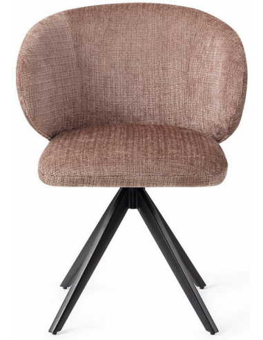 Spisebordsstol med drejefod i metal og polyester H81,5 cm - Sort/Taupe