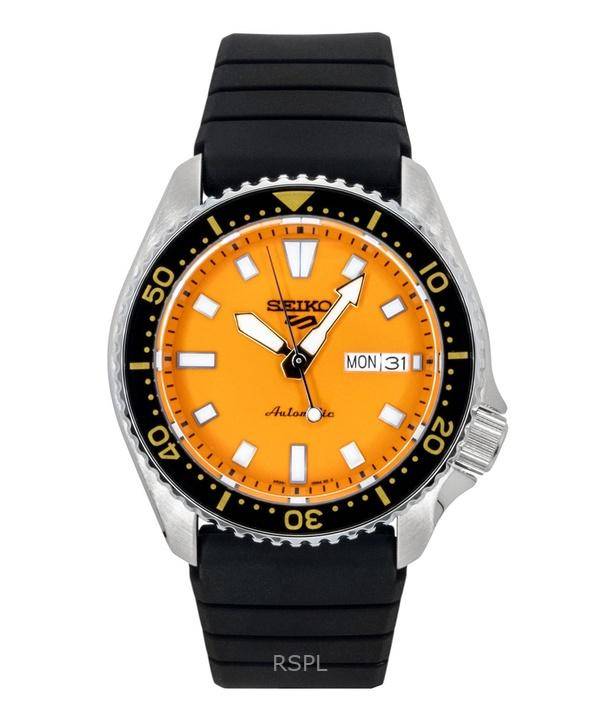 Seiko 5 Sports SKX Redux Silikonarmband Orange Urtavla Automatisk SRPL89K1 100M Herrklocka orange