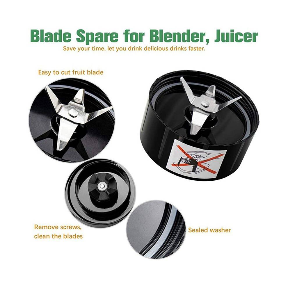 4X Blade Replacement Part Compatible for Magic-Bullet (250W, MB1001 Series) Blade Stainless Steel Blade