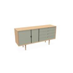 Andersen Furniture S6 skænk (Ocean Grey front, Hvidolieret eg)