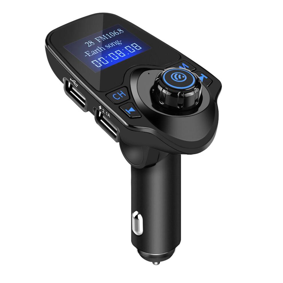 Bil Bluetooth-adapter med hi-fi-lydkvalitet FM-sender til trådløs musikstreaming og håndfri opkald med justerbar fleksibel hals og