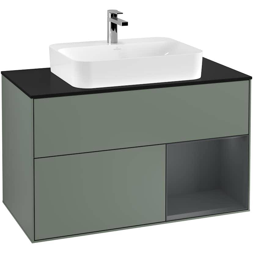 Tvättställsskåp Villeroy & Boch Finion med 2 Lådor Hylla och Bänkskiva för Ytmonterat Tvättställ