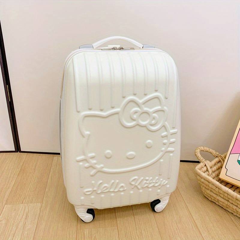 Hello Kitty Portable Suitcase, Cute Hard Shell Luggage With Handle Rotation, Travel Storage Box, Women's Cabin Luggage, Lightweight Cabin Bag With 360 Degree Wheels