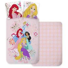 Prinsesse sengetøj 140x200 cm - Disney prinsesser - Vendbart design - 100% bomuld