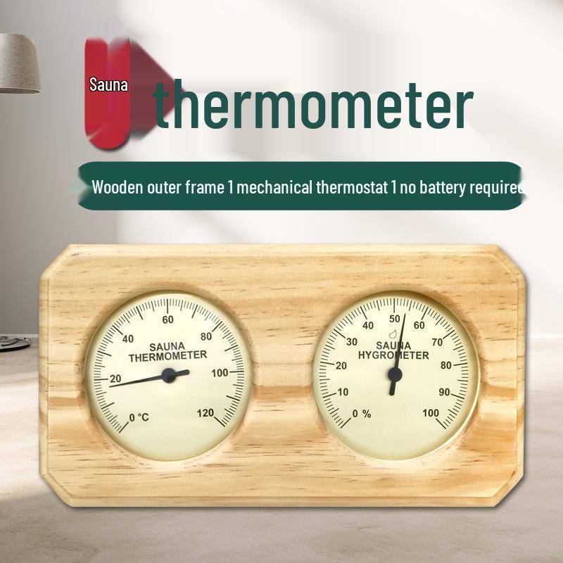Högprecisionsträhygrometer och termometer för bastu och inomhusbruk