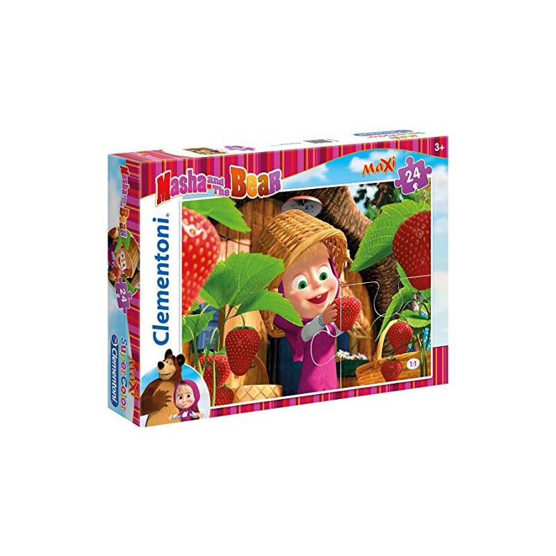 Clementoni–Super Color Puzzle 24Teile Maxi–Mascha und der...