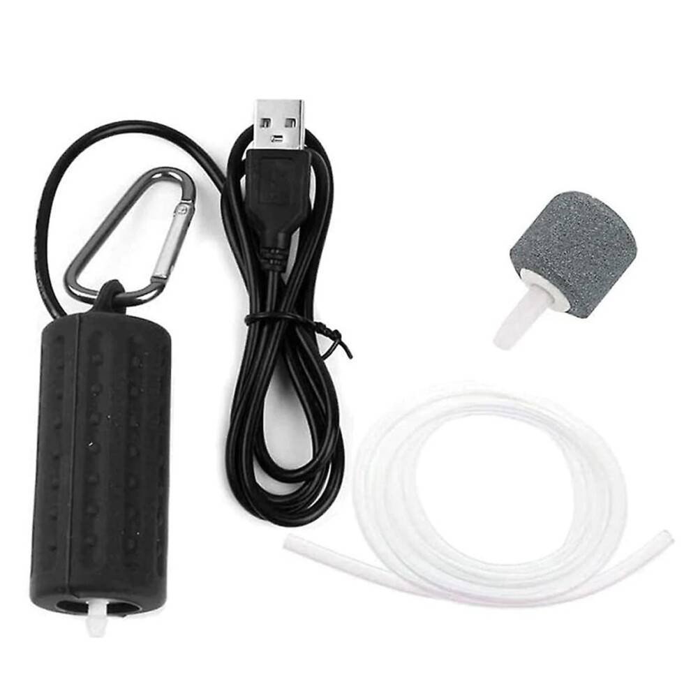 Bærbar mini USB-akvarieluftpumpe, ultraholdbar og lydløs iltleverandør til ferskvands- og saltvandsakvarier