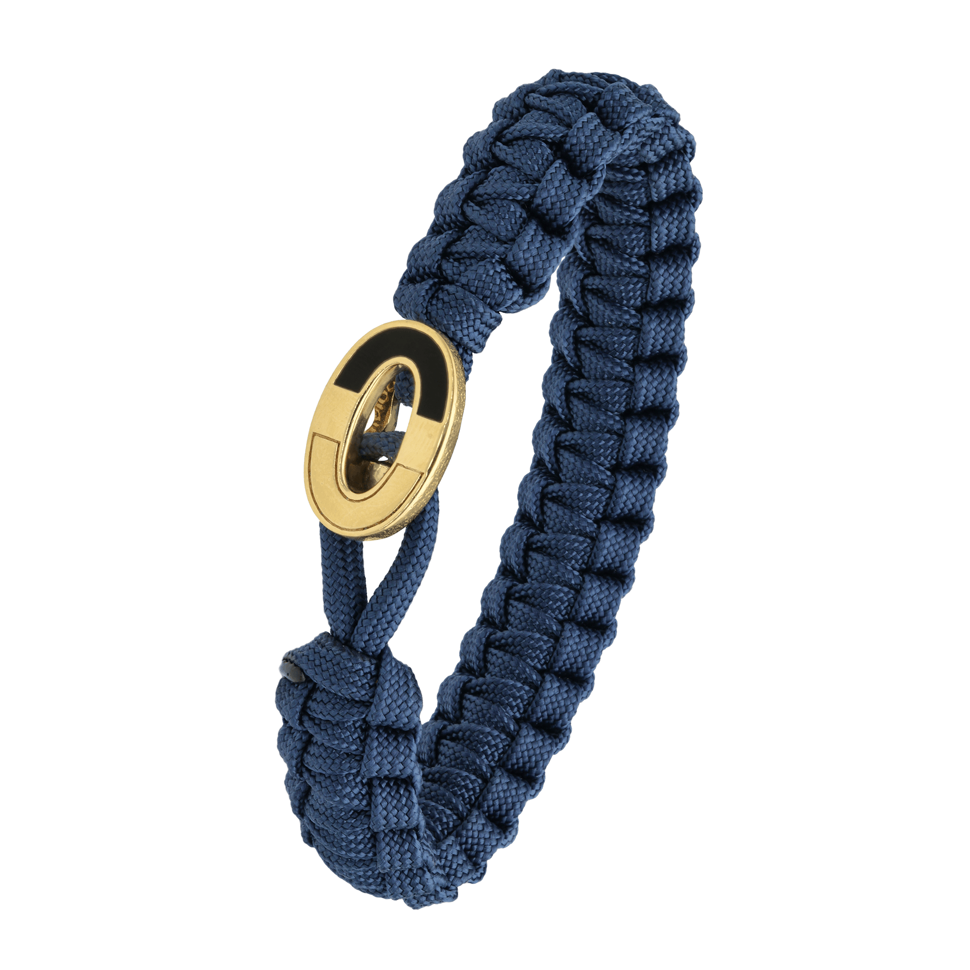 FSTS Bracelet Blue with Dark Bright Gold Plated Sterling Silver Lock - Blå, Guldfärg (180 mm)