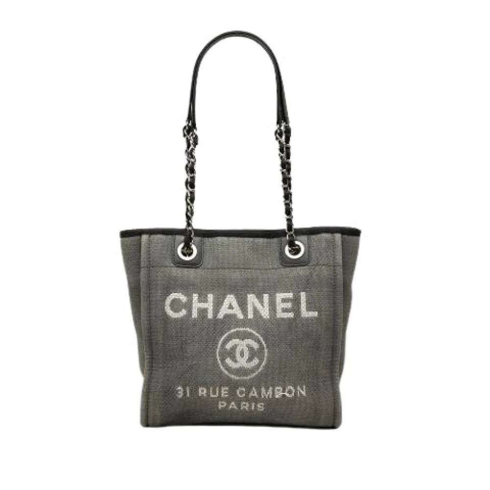 Chanel Vintage Pre-owned Deauville Tote Bag - Vintage - Dame - Grå - ONE SIZE - Uld