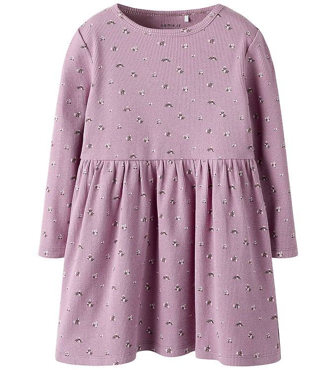 Name It Kjole -Rib - NmfPolinnes - Mauve Orchid - Name It - 5 år (110) - Kjole