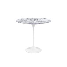 Knoll - Saarinen Oval Table - Småbord, Vitt underrede, skiva i matt vit Arabescato marmor - Små borde og sideborde - Eero Saarinen - Sort - Metal/Træ