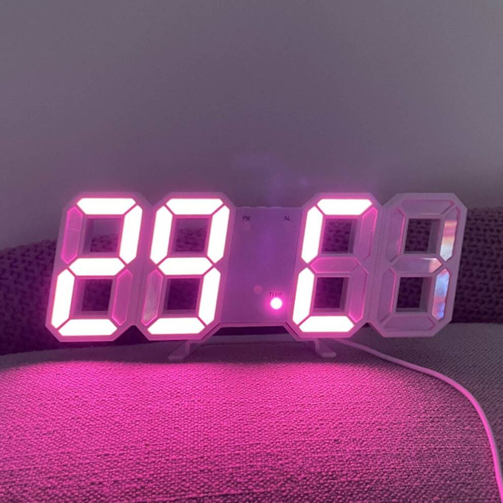 3D LED digitalt vægur med fjernbetjening, akryl
