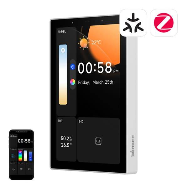 WiFi/Bluetooth/ZigBee Matter Kontrollpanel Sonoff NSPanel Pro 120 (Vit)