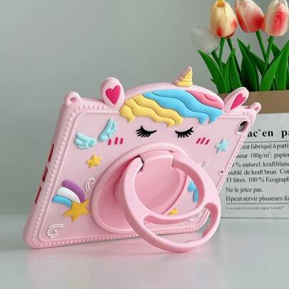 Apple Pink 1st Unicorn Design Fodral Kompatibel med Pad Kompatibel med IPad 9th Gen/IPad 10th Generation Kawaii - Rosa (Multi-size)