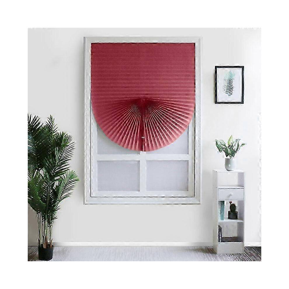 (60X150cm, red) 1Pc for Home Window Door Pleated Blinds Self-adhesive Half Blackout Windows Curtains