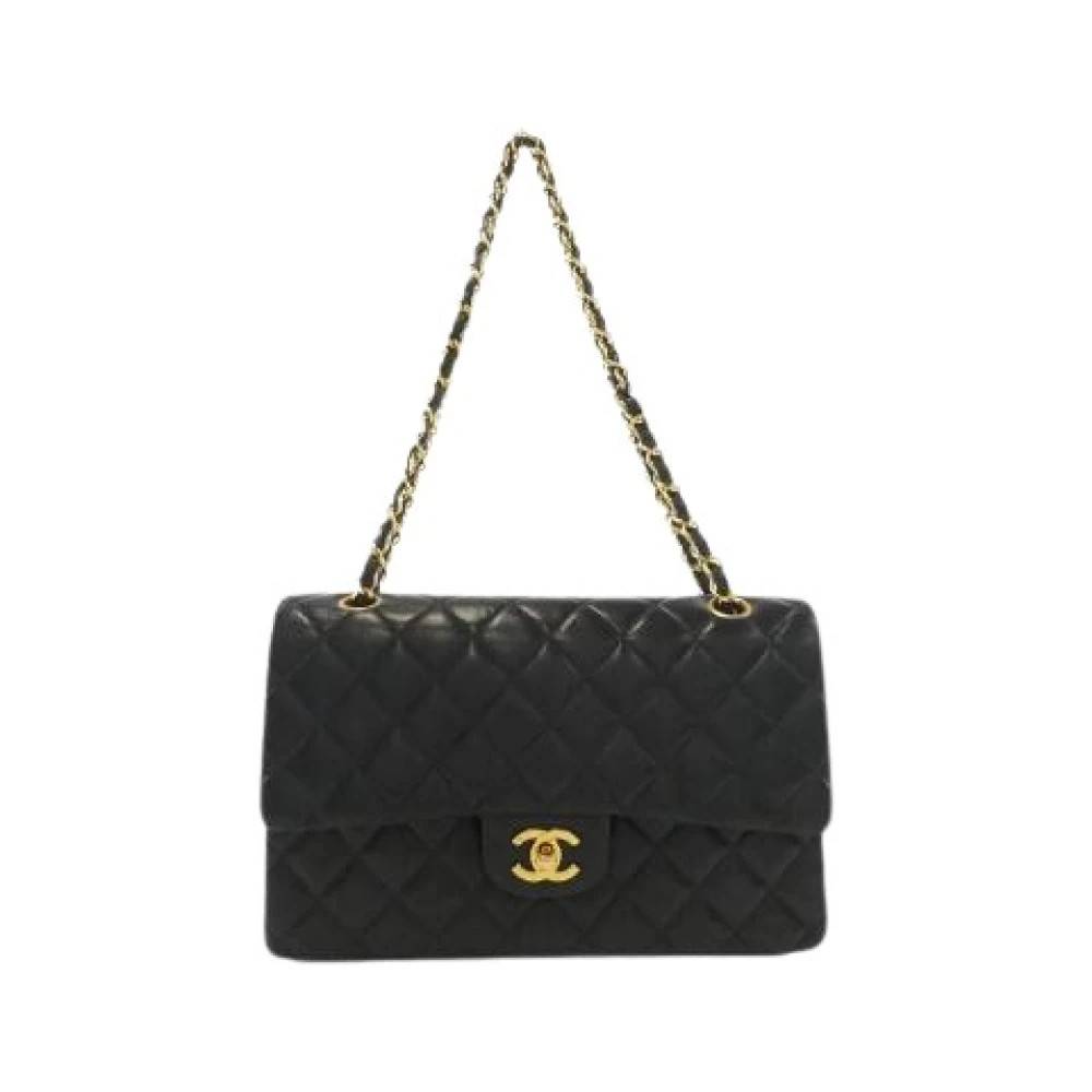 Chanel Vintage Pre-owned Lambskin Skuldertaske - Vintage - Dame - Sort - ONE SIZE - Uld