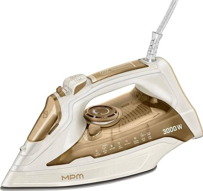Dampstrygejern MPM MZE-31 - creme/guld