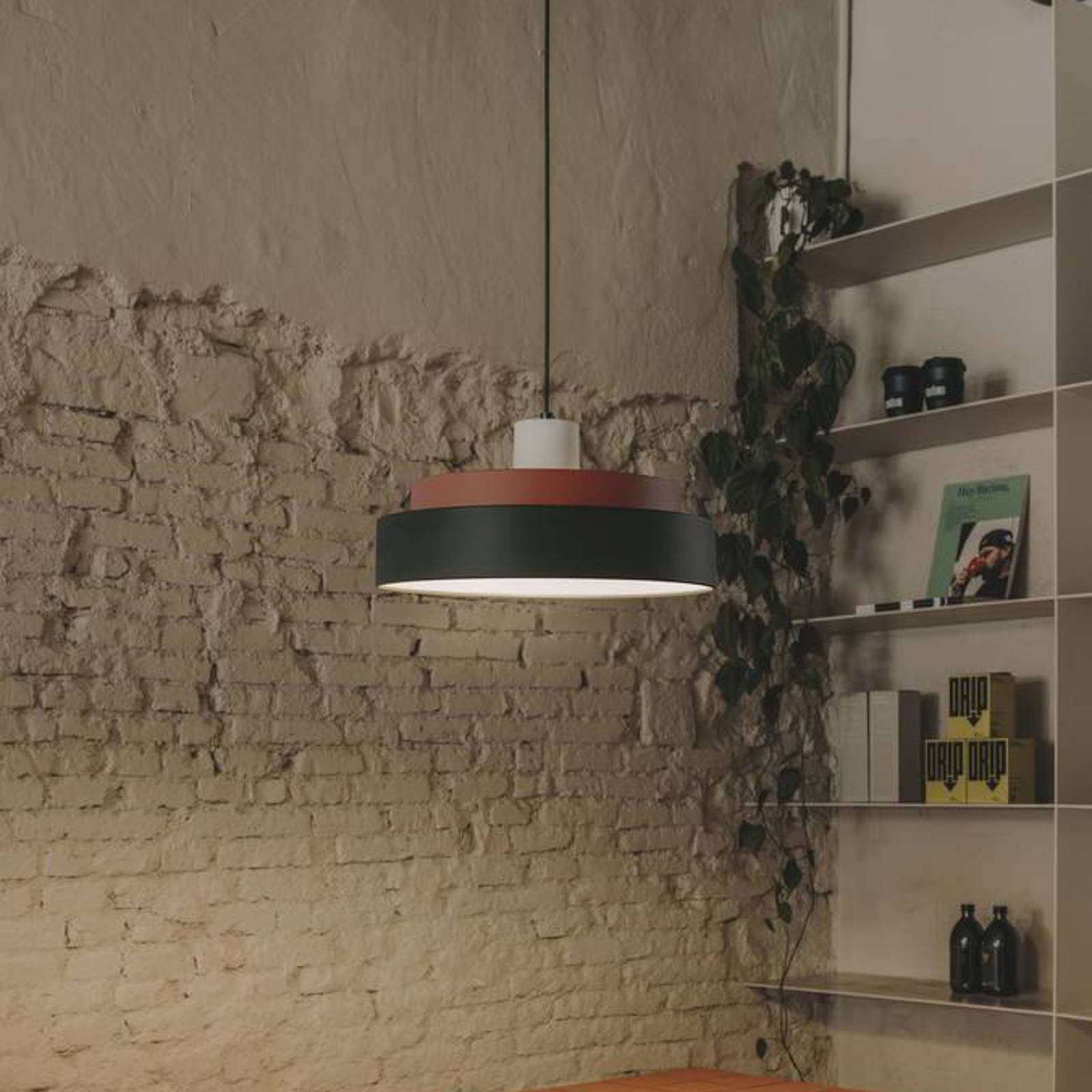 LEDS-C4 Hänglampa Keops 2, dimbar, Multifärgad, Vardagsrum / matsal, Aluminium / grå / zink, Modern, Pendellampa