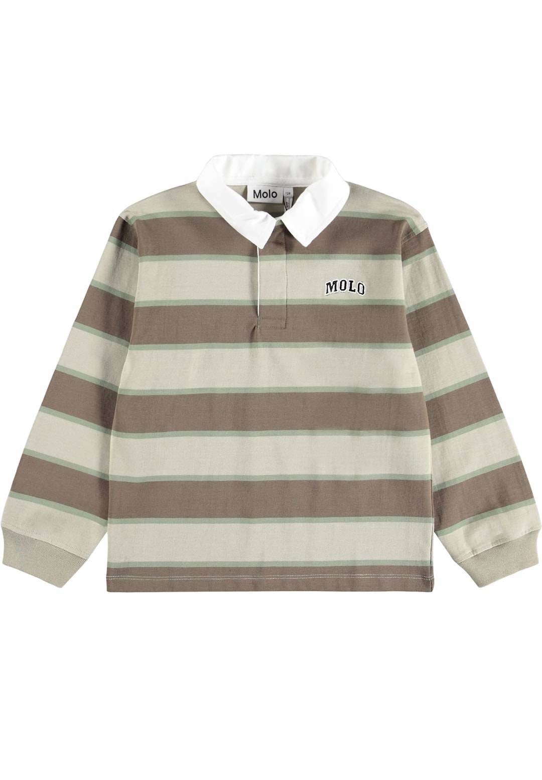 Molo GOTS Relz Polotröja Ground Stripe Ground Stripe 122 cm Brun 122 cm Pojkar