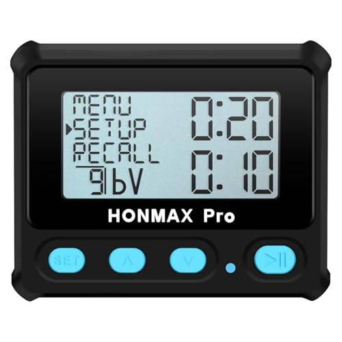 HONMAX 8100 Professionell Intervalltimer/Stoppur med Bakgrundsbelysning, USB-C-laddning och Klocka (Svart) white